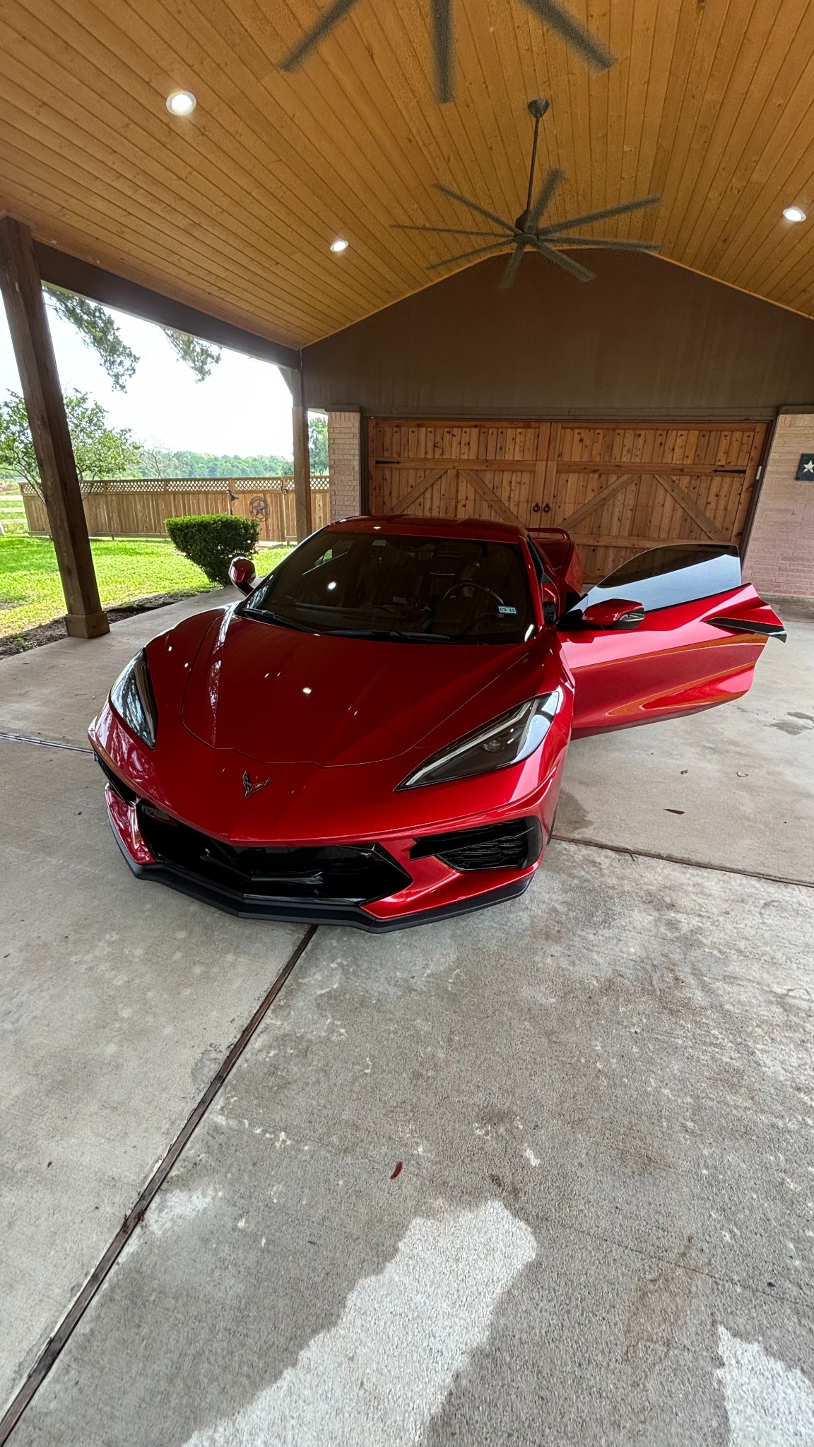 Red Corvette after detailing